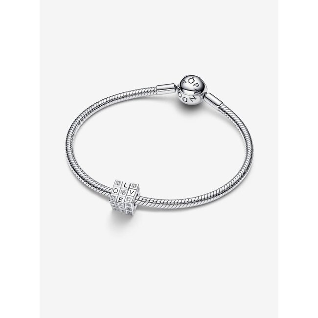 Pandora Pandora Bedel 793672C01 Zilver Speelgoedkubus met Zirkonia en Rood