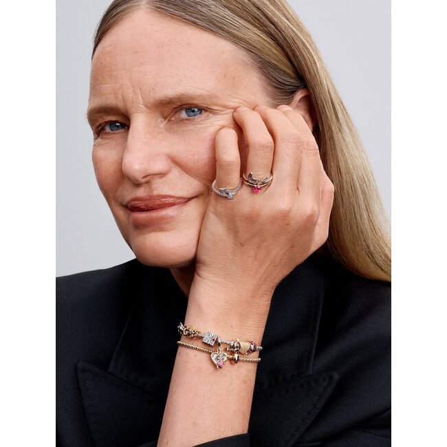 Pandora Pandora Bedel 793672C01 Zilver Speelgoedkubus met Zirkonia en Rood