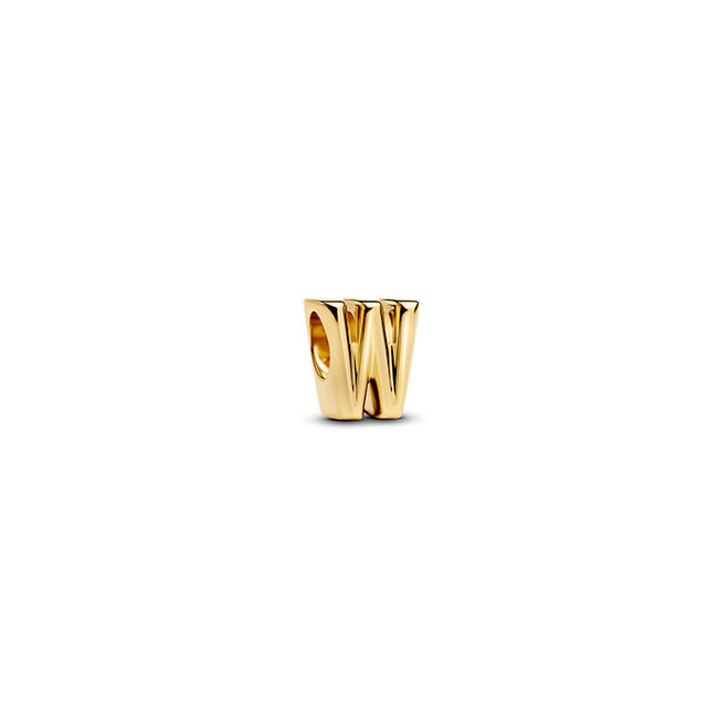 Pandora Pandora bedel 763969C00 Zilver met Geelgouden Plating Letter W