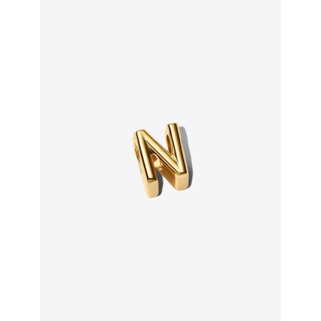 Pandora Pandora bedel 763960C00 Zilver met Geelgouden Plating Letter N