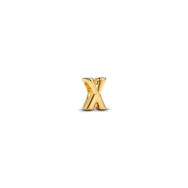 Pandora Pandora bedel 763970C00 Zilver met Geelgouden Plating Letter X