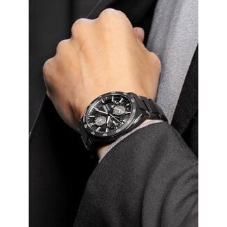 Seiko Seiko Horloge SSH155J1 Astron Titanium met Zwarte Coating GPS Solar Saffierglas 100m Waterdicht 43mm