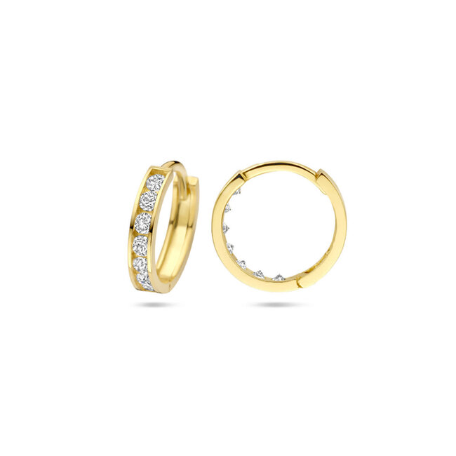 Blinckers Jewellery Huiscollectie BJ Oorbellen 40.18302 14k Geelgouden Oorringen met Zirkonia