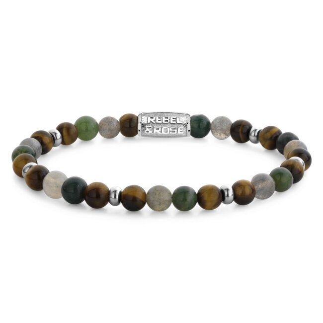 Rebel & Rose Rebel & Rose Armband RR-60144-S-M Mountain Forest 6mm Maat M