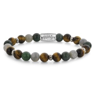 Rebel & Rose Rebel & Rose Armband RR-80119-S-M Mountain Forest 8mm Maat M