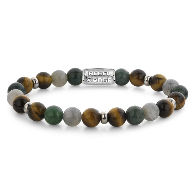 Rebel & Rose Rebel & Rose Armband RR-80119-S-L Mountain Cliff 8mm Maat L
