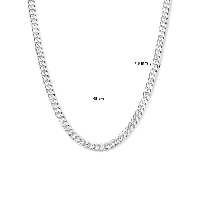 Blinckers Jewellery Huiscollectie BJ Collier 10.21757/50 Zilver Gourmette 50cm x 7.8mm