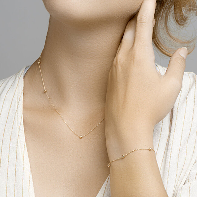 The House Of Blinckers THOB Collier 40.18705 14k Geelgoud met Bolletjes 42 - 45cm