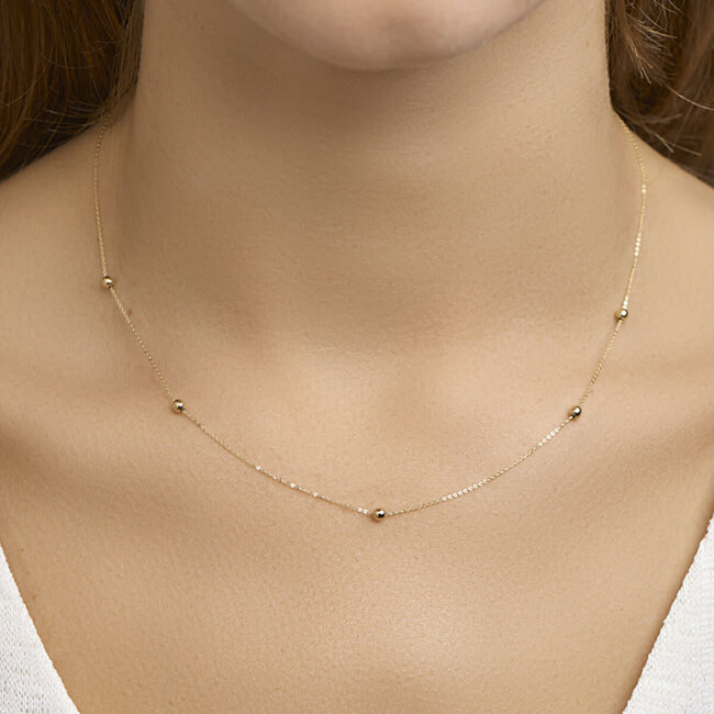 The House Of Blinckers THOB Collier 40.18705 14k Geelgoud met Bolletjes 42 - 45cm