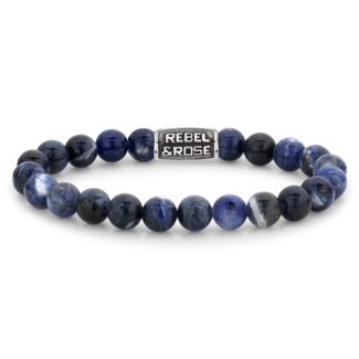 Rebel & Rose Rebel & Rose Armband RR-80096-V-M Midnight Blue Vintage  - 8 mm Maat M