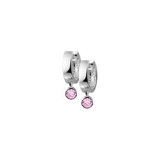 Blinckers Jewellery Huiscollectie BJ Oorbellen 13.21824 Zilver Oorringen met Roze Zirkonia