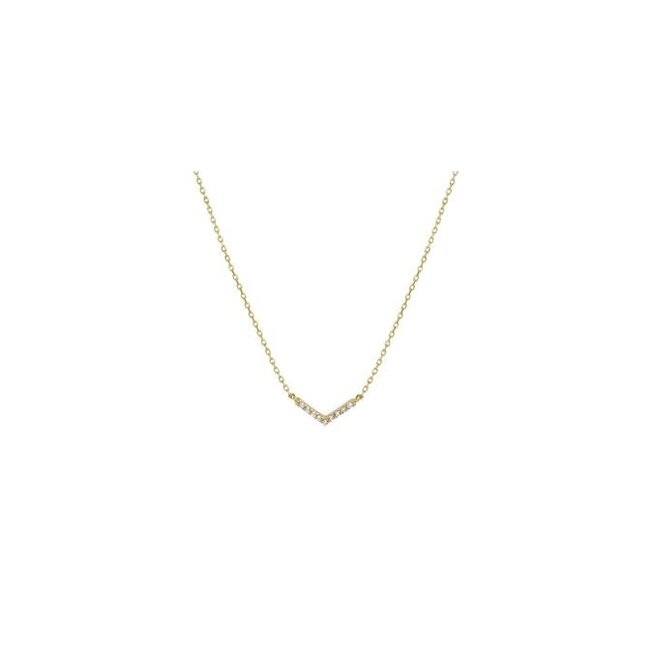 Blinckers Jewellery Huiscollectie BJ Collier 40.19030 14k Geelgoud  V met Zirkonia 0,8mm 40-44 cm