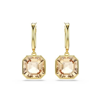 Swarovski Swarovski Oorbellen 5731148 Millenia Goudkleurige Plating Square Slijpvormig Caramel