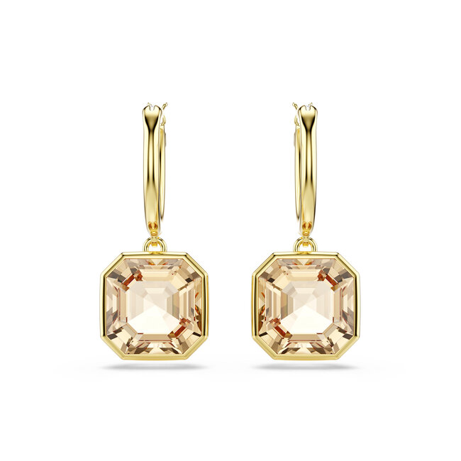 Swarovski Swarovski Oorbellen 5731148 Millenia Goudkleurige Plating Square Slijpvormig Caramel