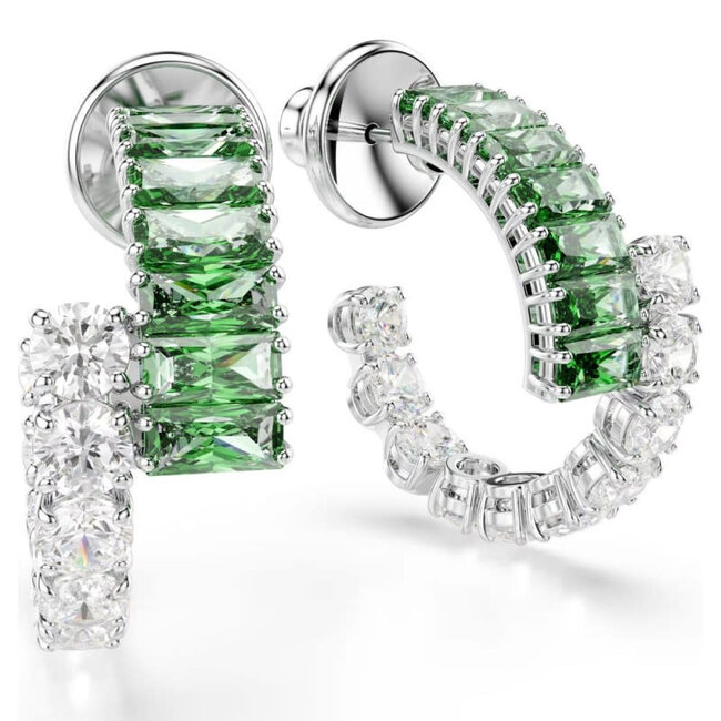Swarovski Swarovski Oorbellen 5732264 Matrix Zilverkleurig met Groen en Wit
