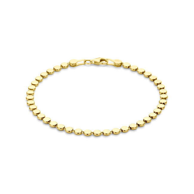 Blinckers Jewellery Huiscollectie BJ Armband 40.34905 14k Geelgoud Rondjes met Karabijnsluiting 3,6mm 18,5cm