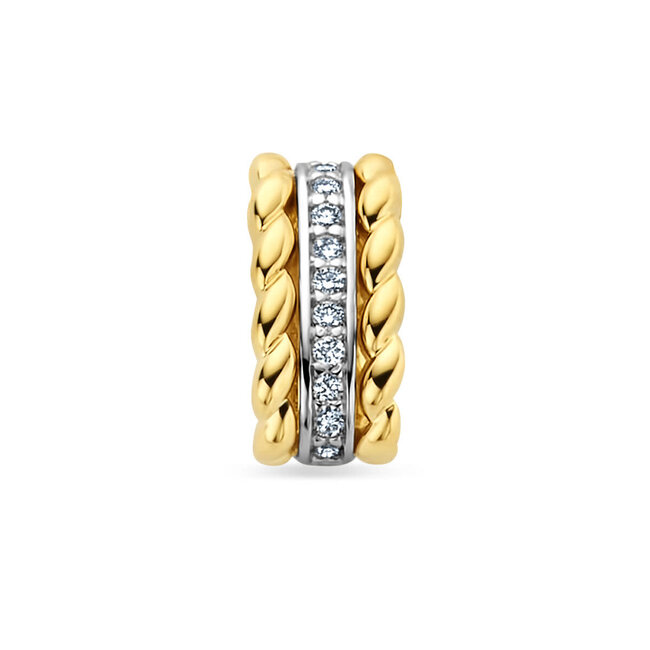 Blinckers Jewellery Huiscollectie BJ Hanger 42.08920 14k Bicolor Geel/Witgoud met Diamant 0.07ct H SI 11.5x5.5mm