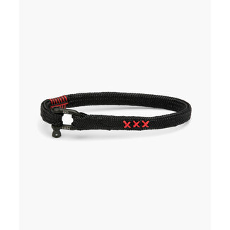 Pig & Hen Pig & Hen Armband P19C-90XXX-M Vicious Vik Staal met Zwarte Coating Zwart XXX Maat M 18cm