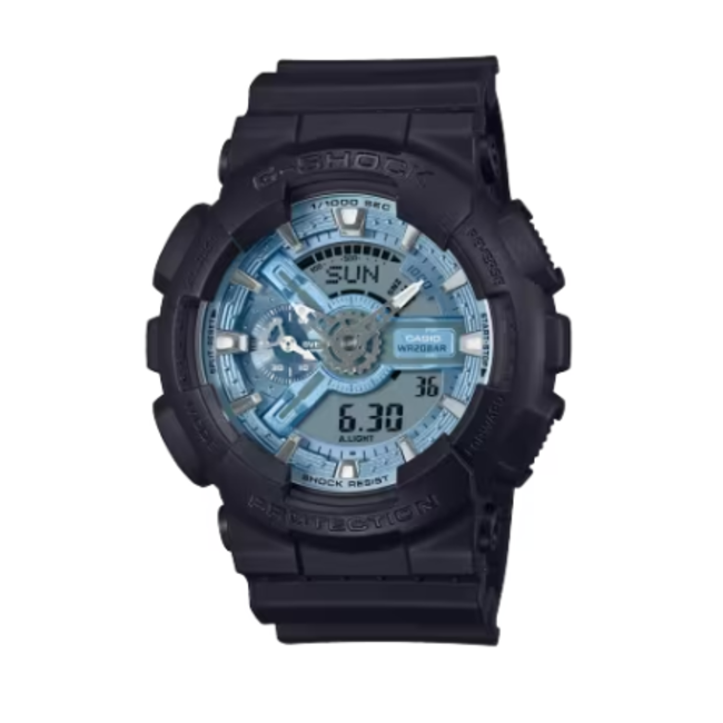 Casio G-Shock Casio G-shock Horloge GA-110CD-1A2ER Analoog Digitaal Zwart met Blauwe Wijzerplaat