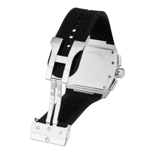 TW Steel TW Steel Horloge T01 Staal Rechthoekige Kast Quartz Chronograaf en met Rubberen Band met Vouwsluiting