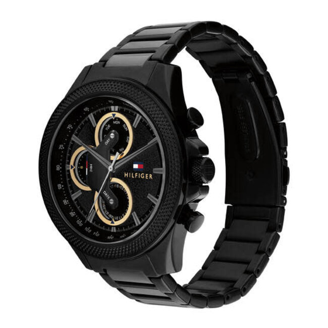 Tommy Hilfiger Tommy Hilfiger Horloge TH1792081 Clark Staal met Zwarte Coating Quartz Chronograaf 46 mm