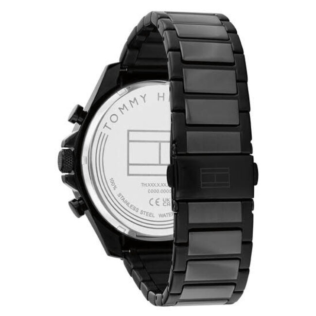 Tommy Hilfiger Tommy Hilfiger Horloge TH1792081 Clark Staal met Zwarte Coating Quartz Chronograaf 46 mm
