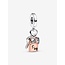 Pandora Pandora Bedel 782506C01 Zilver met 14k Rosegouden Plating Slot,Sleutel en Hart