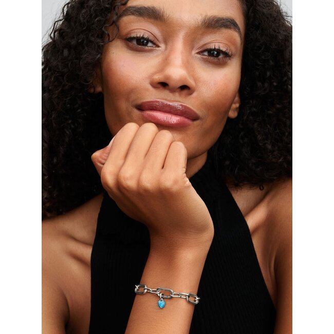 Pandora Pandora Bedel 793827C01 Zilver Hart met Turquoise