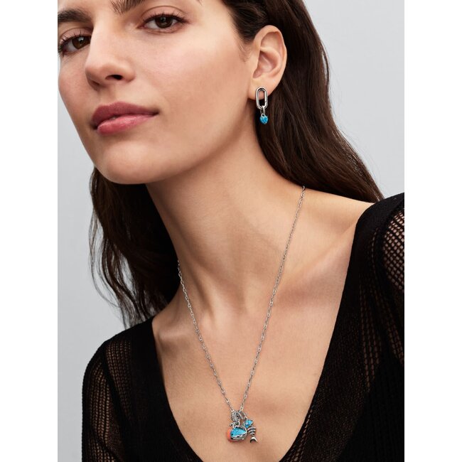 Pandora Pandora Bedel 793827C01 Zilver Hart met Turquoise