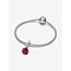 Pandora Pandora Bedel 793917C01 Zilver Bloem met Rood en Zwart