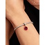 Pandora Pandora Bedel 793917C01 Zilver Bloem met Rood en Zwart