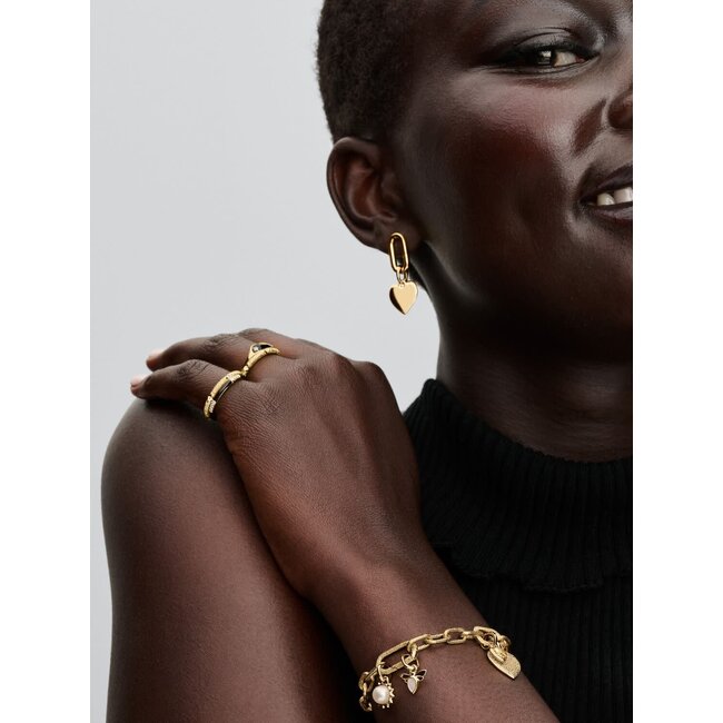 Pandora Pandora Bedel 763826C01 Zilver met 14k Geelgouden Plating Witte Bij