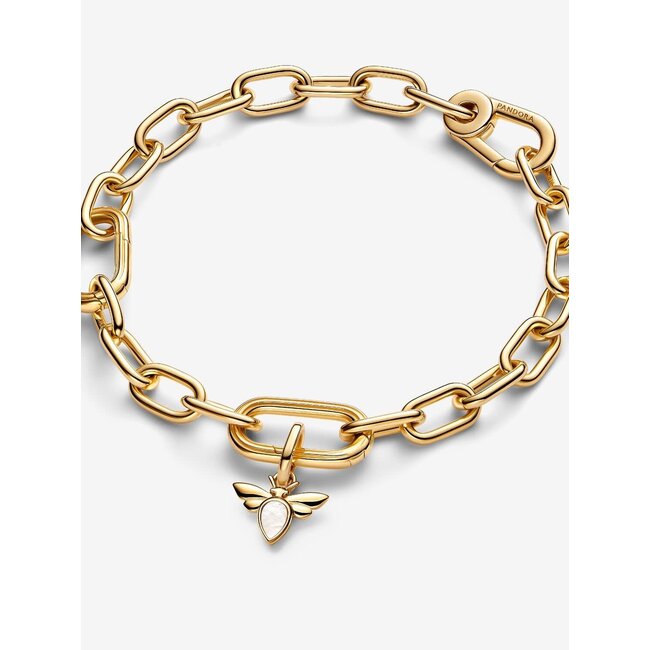 Pandora Pandora Bedel 763826C01 Zilver met 14k Geelgouden Plating Witte Bij