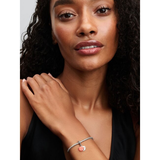 Pandora Pandora Bedel 793821C01 Zilver Schelp met Zirkonia en Koraal Kleur