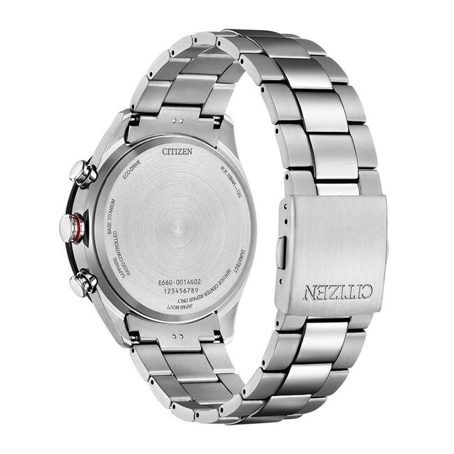 Citizen Citizen Horloge CB5945-85L Radio Controlled Eco-Drive Titanium Saffierglas 100m Waterdicht met Blauwe Wijzerplaat 42mm