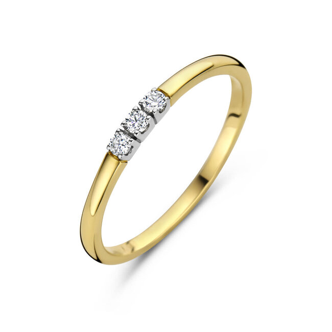The House Of Blinckers THOB Ring 42.08923/17 14k Geelgoud 3-0.09ct H SI2 Briljant geslepen Diamant Maat 17