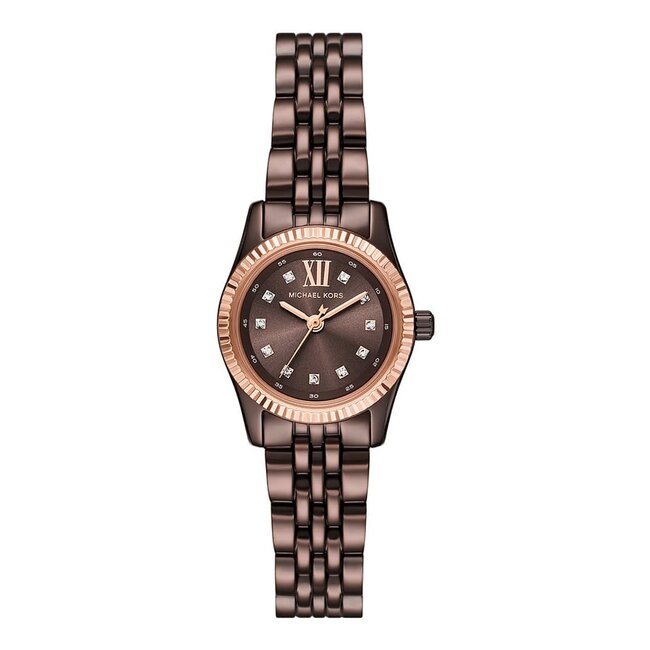 Michael Kors Michael Kors Horloge MK4844 Petit Lexington Staal met Bruine Coating Quartz 26mm