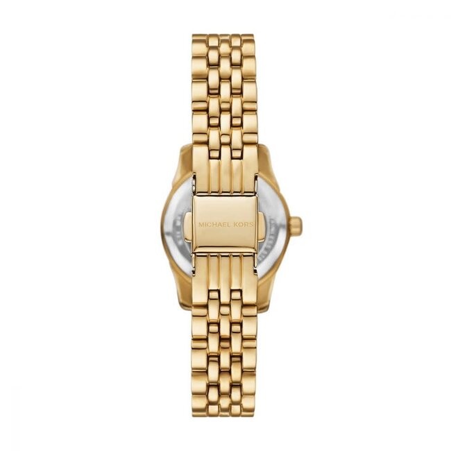 Michael Kors Michael Kors Horloge MK4842 Petit Lexington Staal met Geelgouden Plating Quartz en Groene Wijzerplaat 26mm