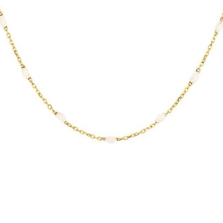 Blush Blush Collier 3162YRM 14k Geelgoud met Witte Bolletjes 42cm