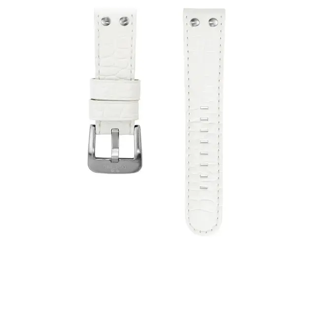 TW Steel TWB27 22 mm horlogeband wit leer in croco uitvoering