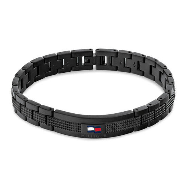 Tommy Hilfiger Tommy Hilfiger Armband TJ2790420 Nelson H Link Staal met Zwarte Coating 20cm