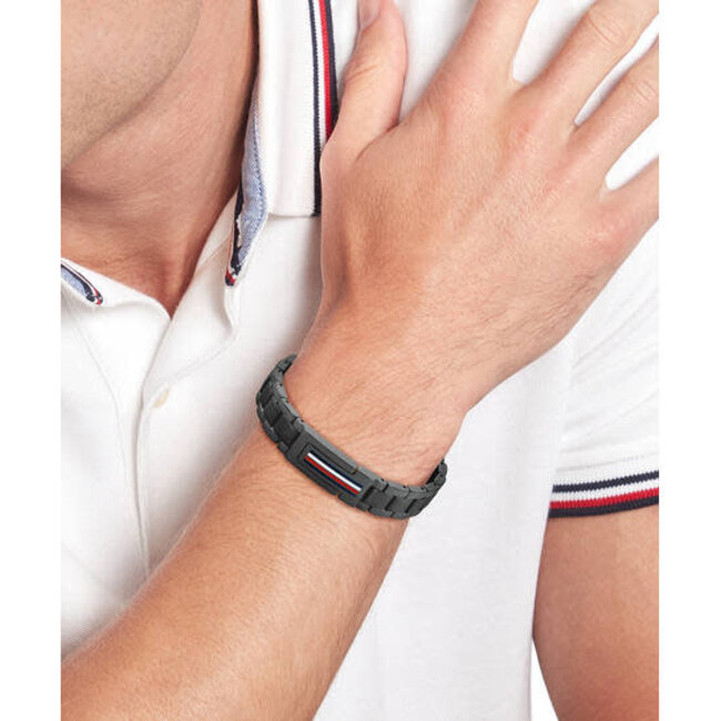 Tommy Hilfiger Tommy Hilfiger Armband TJ2790597 Mason Staal met Zwarte Coating 19cm