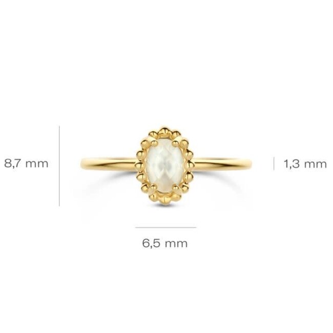 Blush Blush Ring 1272YMQ/54 14k Geelgoud met Kwarts Maat 54