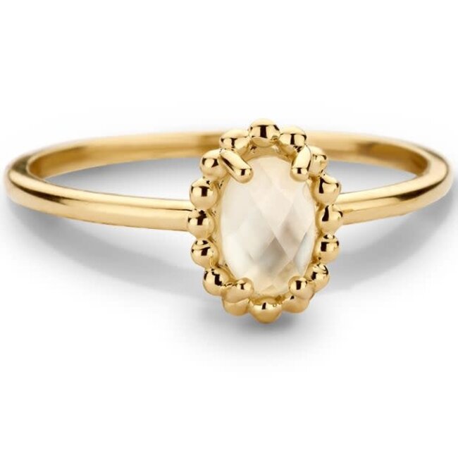 Blush Blush Ring 1272YMQ/54 14k Geelgoud met Kwarts Maat 54