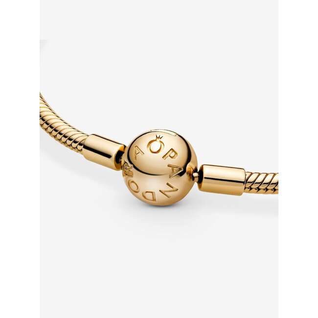Pandora Pandora Armband 568748C00-21 Zilver met 14k Geelgouden Plating met Ronde Sluiting Maat 21