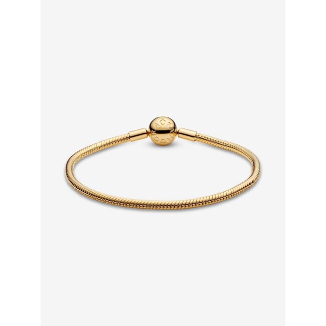 Pandora Pandora Armband 568748C00-21 Zilver met 14k Geelgouden Plating met Ronde Sluiting Maat 21
