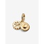 Pandora Pandora Bedel 763787C01 Zilver met 14k Geelgouden Plating Happy Birthday met Zirkonia