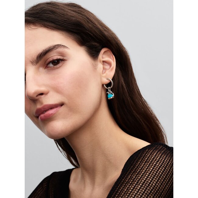 Pandora Pandora Bedel 793822C01 Zilver Walvis Turquoise met Zirkonia