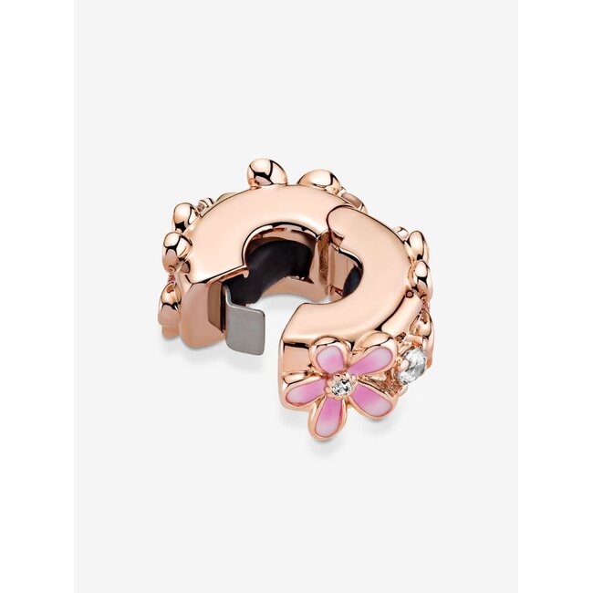 Pandora Pandora Bedel 788809C01 Zilver 14k Rosegouden Plating met Roze Madeliefjes en Zirkonia