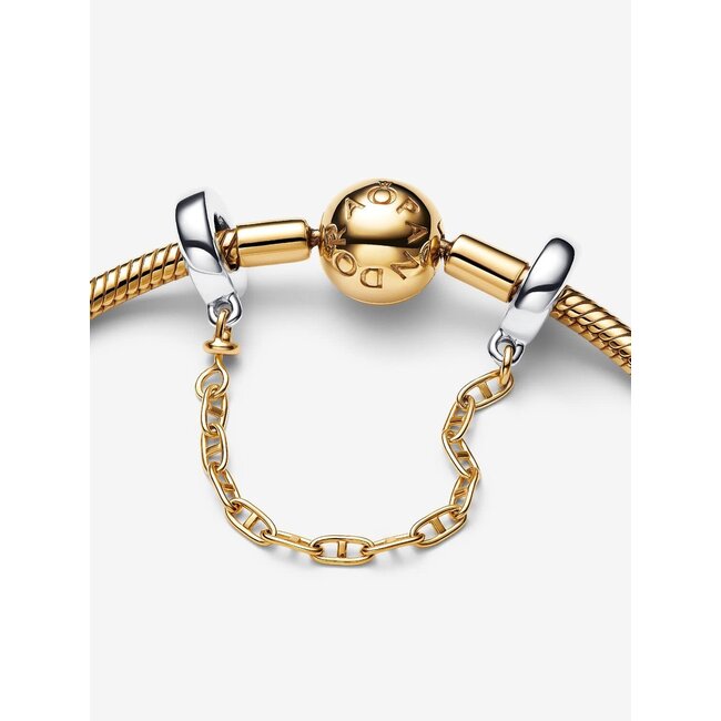 Pandora Pandora Bedel 763904C00-05 Zilver met 14k Geelgouden Plating Veiligheidsketting